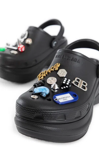 Balenciaga Black Crocs Jibbitz Clogs In Black