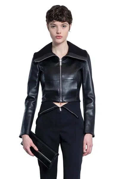 Alexander Mcqueen Folded-collar Leather Jacket In Black