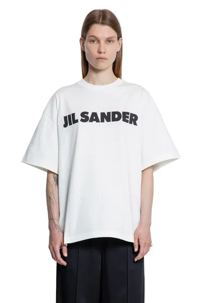 Jil Sander Relaxed-fit Cotton T-shirt With Bold Logo In White