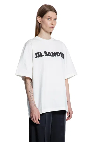 Jil Sander Relaxed-fit Cotton T-shirt With Bold Logo In White
