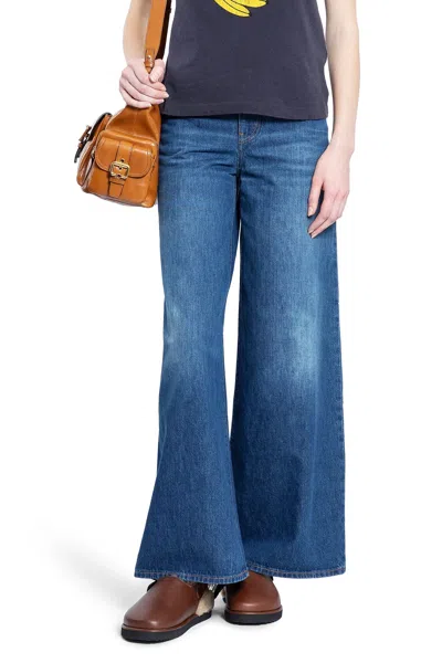 Chloé Chloe' Wide Leg Denim Jeans In Black