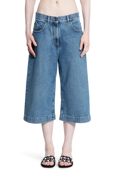 Attico Woman Blue Shorts In Blue