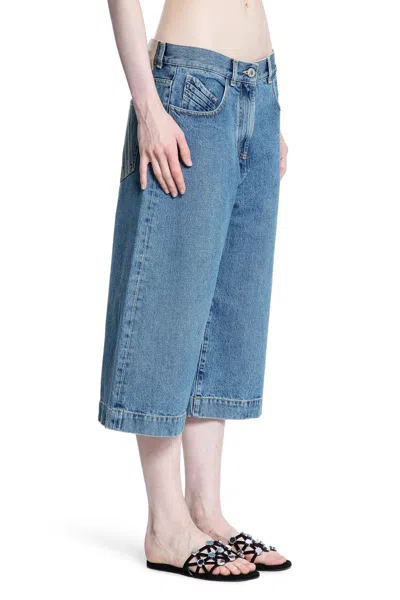 Attico Woman Blue Shorts In Blue