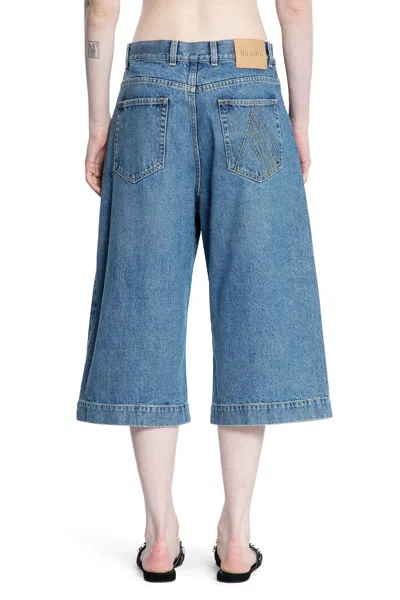 Attico Woman Blue Shorts In Blue