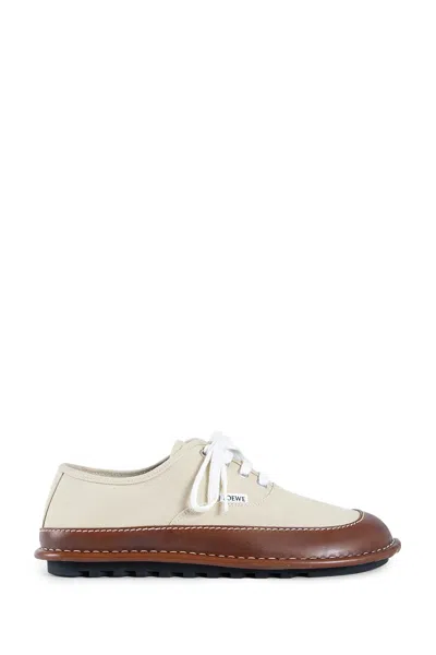 Loewe Bay Lace-up Leather-trimmed Shoes