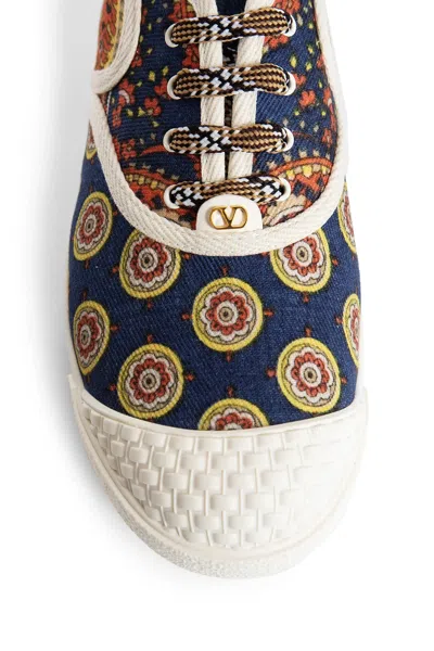 Valentino Sneaker Bay By Bay Denim Print In Multi