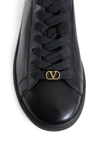 Valentino Royco Nappa Leather Sneakers In Black