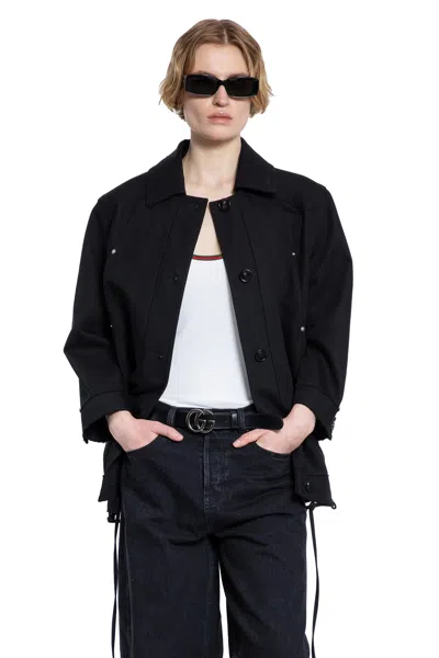 Gucci Short Cotton Car Coat In Black