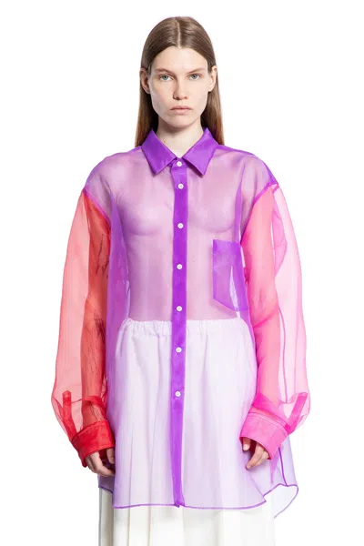 Comme Des Garçons Sheer Fabric Long Sleeves Chest Pocket