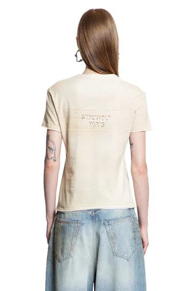 Acne Studios Woman Beige T-shirts & Tank Tops