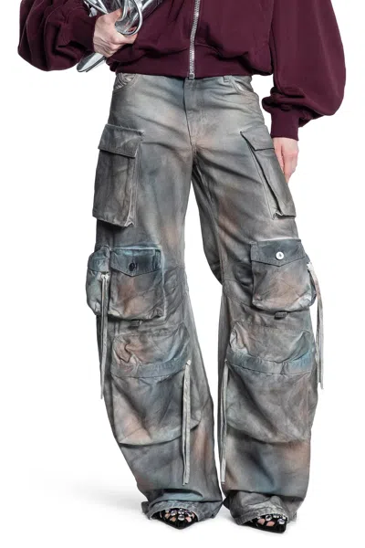 Attico Woman Grey Jeans In Gray