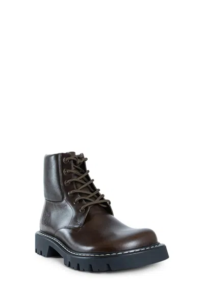 Loewe Men Sierrain Military Ankle Boots Vegetable Tanned Calfskin