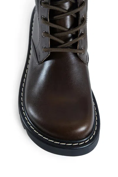 Loewe Men Sierrain Military Ankle Boots Vegetable Tanned Calfskin