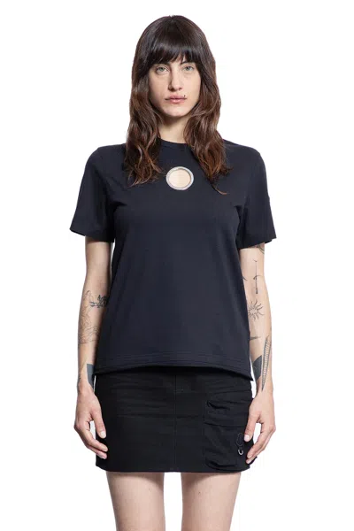 Moncler Genius Woman Black T-shirts & Tank Tops In Black
