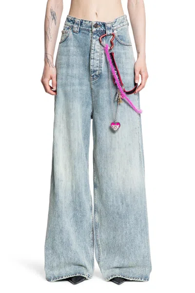 Balenciaga Wide-leg High Waist Jeans With Unique Accessory Chain
