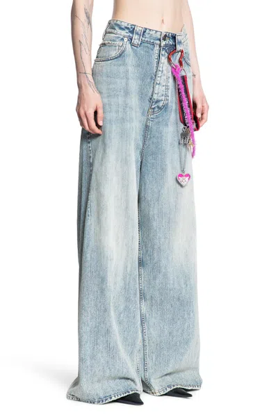 Balenciaga Wide-leg High Waist Jeans With Unique Accessory Chain