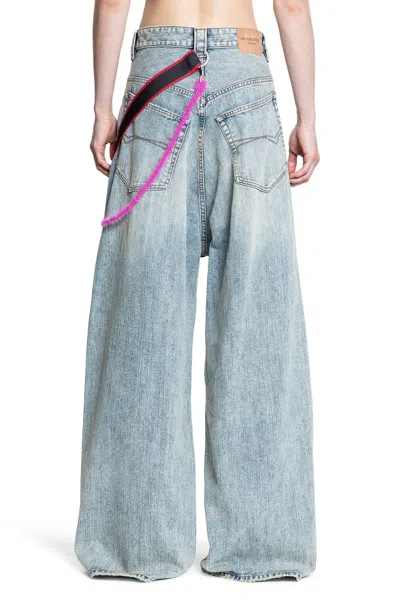 Balenciaga Wide-leg High Waist Jeans With Unique Accessory Chain