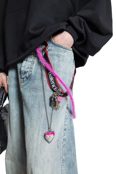 Balenciaga Wide-leg High Waist Jeans With Unique Accessory Chain