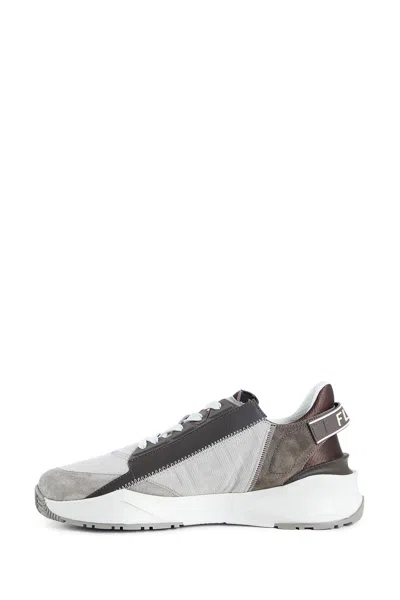 Fendi Flow Sneaker In Beige Nubuck In Brown