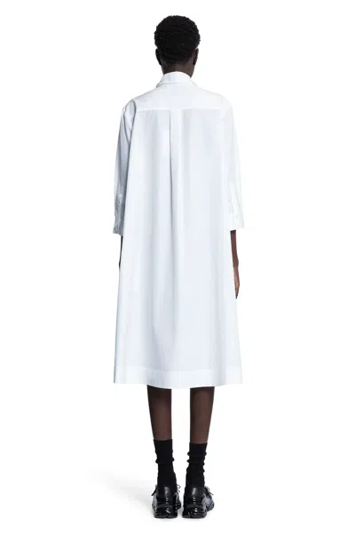 Simone Rocha Elongated Cuff Button Placket Cotton-poplin Shirt In White