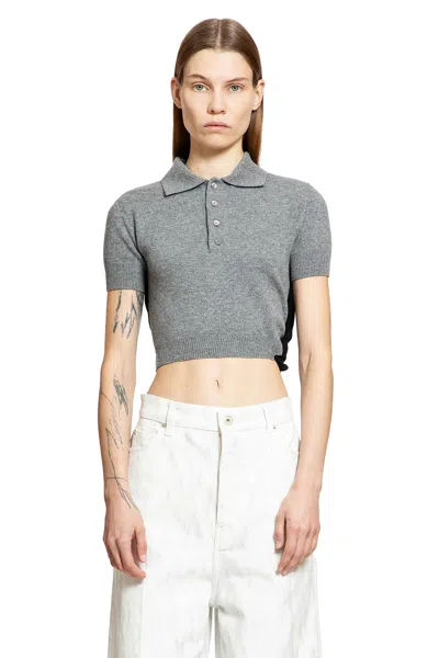 Loewe Top Corto Polo Tagliato In Gray