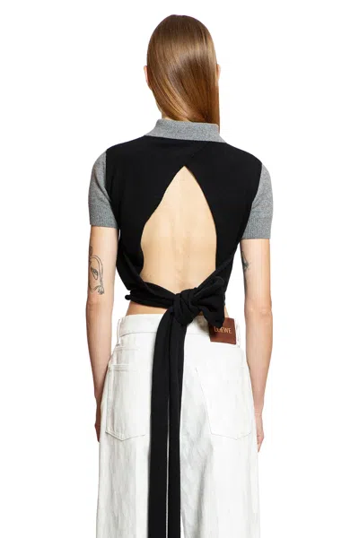 Loewe Top Corto Polo Tagliato In Gray
