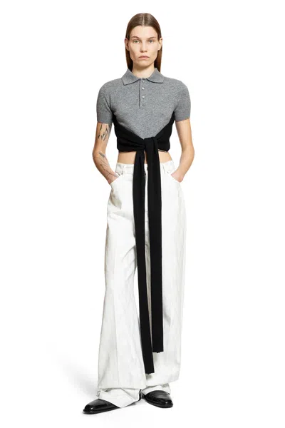 Loewe Top Corto Polo Tagliato In Gray