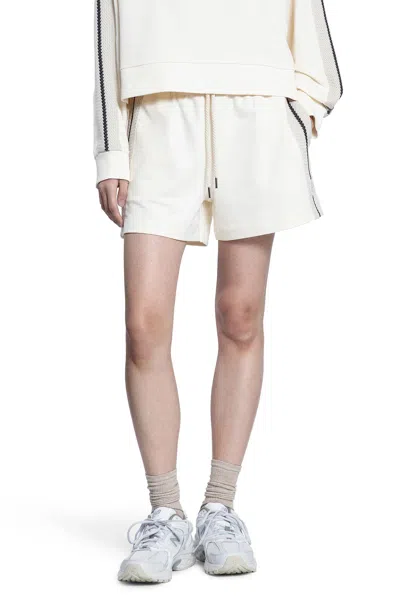 Moncler Off-white Striped Trim Shorts In Natural