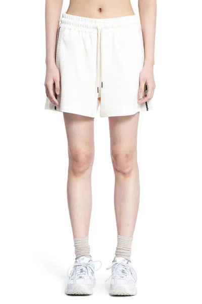 Moncler Off-white Striped Trim Shorts In Natural