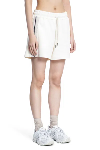 Moncler Off-white Striped Trim Shorts In Natural
