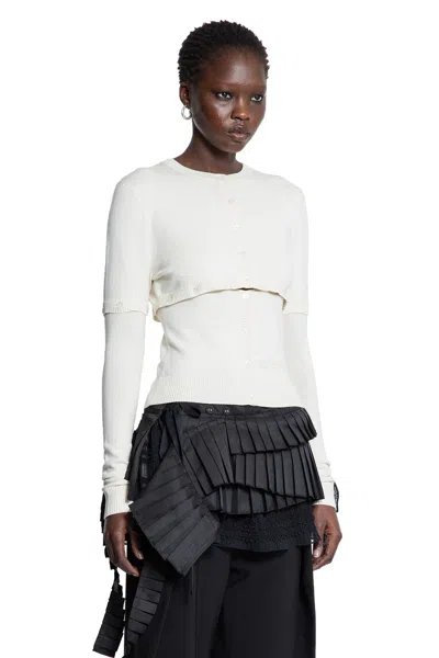 Rokh Multi-button Layer Effect Cardigan In Off-white