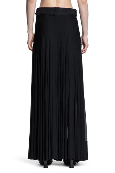 Burberry Bar Pleated Maxi Skirt With Belt