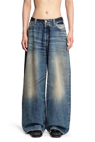 Acne Studios Womens Dark Blue 2023 Wide-leg Denim Jeans In Blue