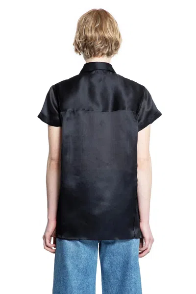 Khaite Keefe Silk Charmeuse Shirt In Black