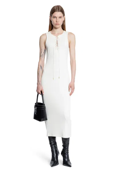 Givenchy Lace-up Ribbed Midi Dress With High Neckline