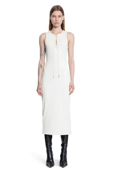 Givenchy Lace-up Ribbed Midi Dress With High Neckline