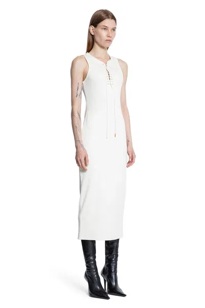 Givenchy Lace-up Ribbed Midi Dress With High Neckline