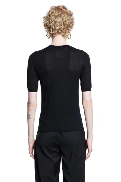Max Mara Black Wool Crewneck Sweater In Black