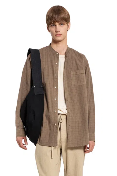 Taiga Takahashi Checked-pattern Shirt In Brown