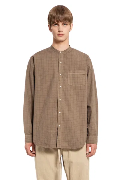 Taiga Takahashi Checked-pattern Shirt In Brown