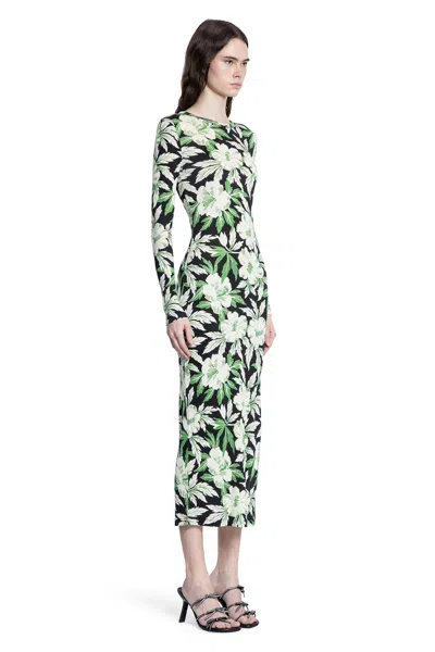 Loewe Floral Print Tube Dress In Green