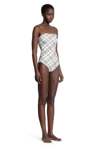 Burberry Printed One-piece Swimsuit In Grey