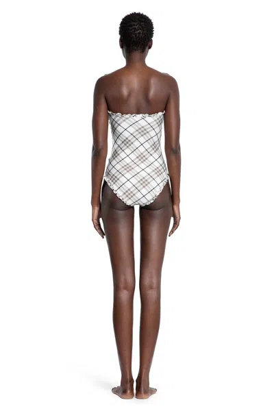 Burberry Printed One-piece Swimsuit In Grey