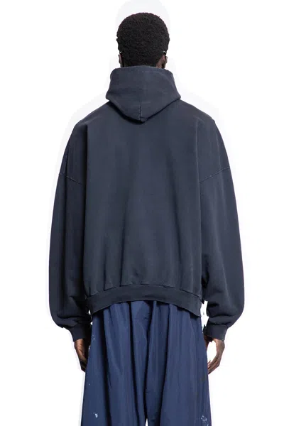 Balenciaga 3d Liquified Effect Cotton Hoodie In Black