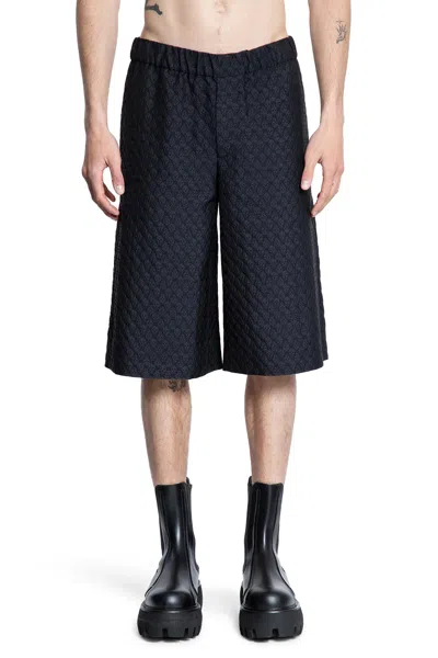 Alexander Mcqueen Jacquard Bermuda Shorts In Black