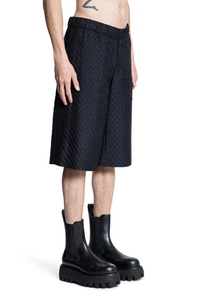 Alexander Mcqueen Jacquard Bermuda Shorts In Black