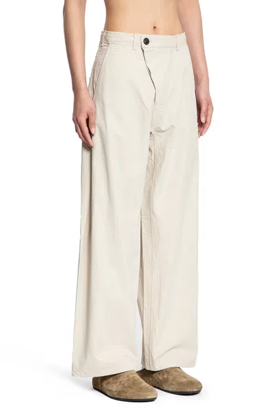 Jan-jan Van Essche Man Off-white Trousers In Gray