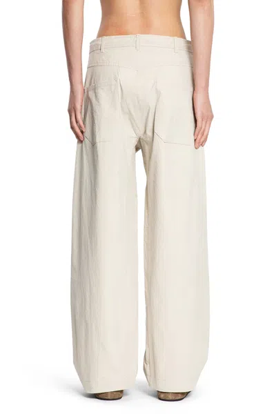 Jan-jan Van Essche Man Off-white Trousers In Gray