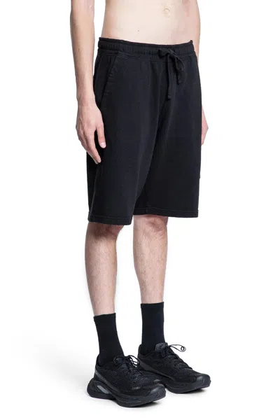 Stone Island Bermuda In Felpa In Black