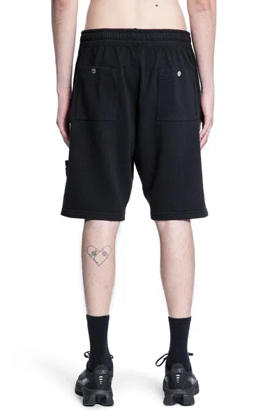Stone Island Bermuda In Felpa In Black